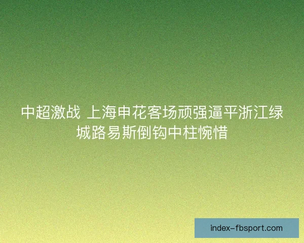 中超激战 上海申花客场顽强逼平浙江绿城路易斯倒钩中柱惋惜 中超激战 上海申花客场顽强逼平浙江绿城路易斯倒钩中柱惋惜